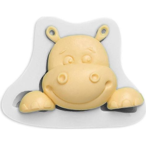 Lot de 2 moules en silicone pour tête de cerf et d'hippopotame de Noël, pour gâteaux, fondant, chocolat, savons et autres créations artisanales. (1/4)