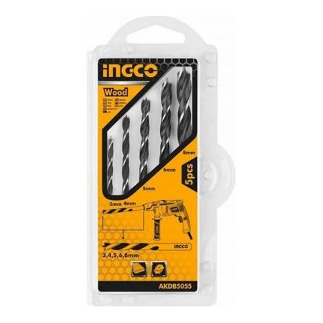 INGCO AKDB5055 Set 5 Punte Trapano Legno Bl