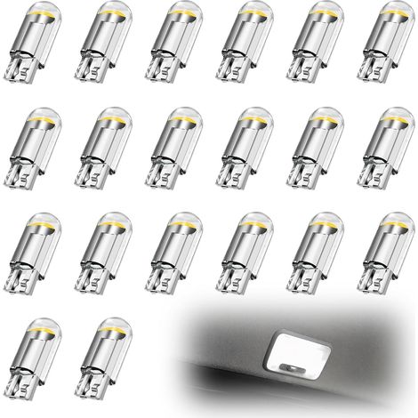 20 x W5W LED Bulbs T10 194 168 2825 COB 12V 6000K White Car (1/5)