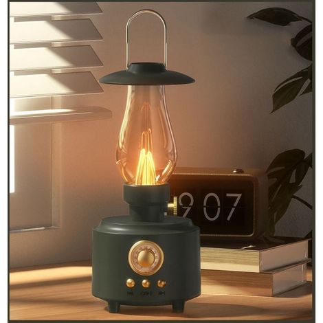 Enceinte Bluetooth - Lampe à Pétrole Rétro - Éclairage Ambiant Chaud - Autonomie 12 H - Pour Chambre Café Bureau Extérieur - 1 Pièce (1/5)