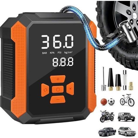 12V Car Tire Inflator, Portable Air Compressor with Digital Display and LED Light, 150PSI (1/5)