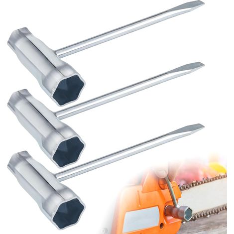 Set di 3 chiavi per candele, chiave a T da 13 mm/19 mm per motoseghe, chiave per candele per tosaerba, chiave combinata per motoseghe, tosaerba, decespugliatori, scooter, motociclette (1/5)