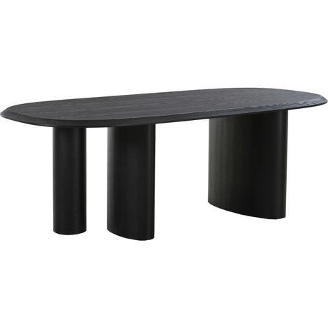 Table à manger 8 personnes ovale en bois - Noir - TIRANO (1/4)