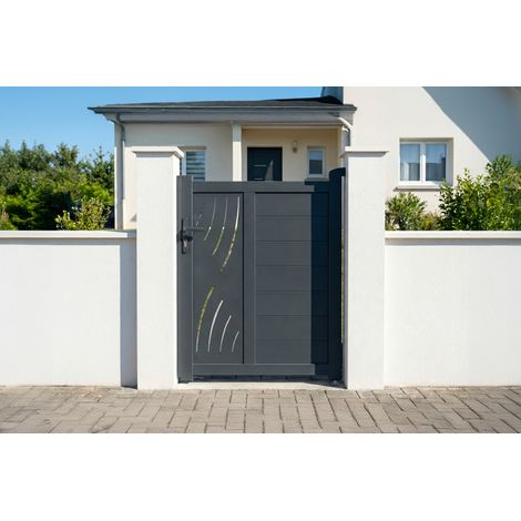 Graues Aluminiumtor 1m VELETA H.120cm