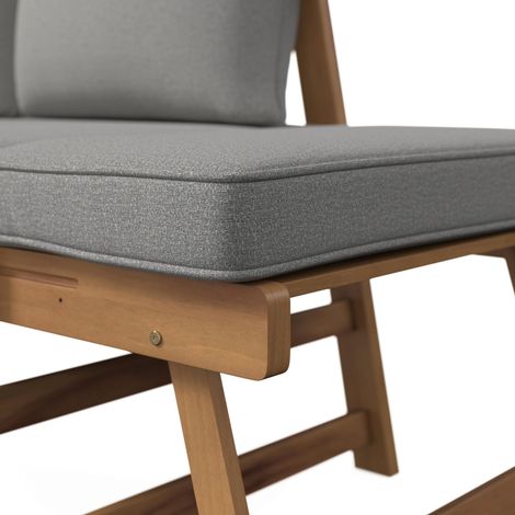 Mömax Gartenliege Pia Grau Akazie/Outdoorstoff (1/5)