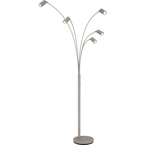 Stehlampe Standleuchte Metall sandfarben matt Wohnzimmerlampe Schalter H 204 cm