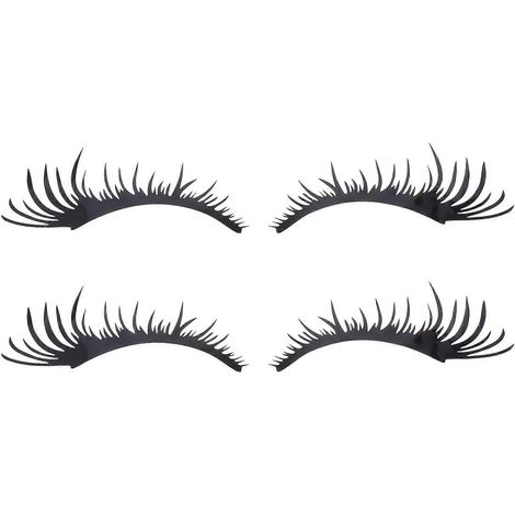 2 paires d'autocollants pour cils et sourcils, phares de voiture, carrosserie, portières, rayures, vinyle, décoration (noir)-2511cm-Black (1/2)