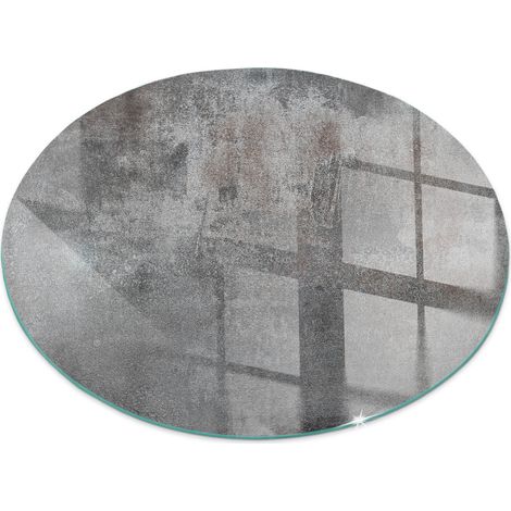 Glasbodenplatte für den Kamin Funkenschutzplatten Glas Bodenplatte Sicherheitsglas Rohes Oberflächenmuster Rund fi 80