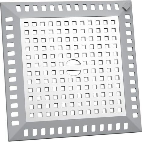 Attrape Cheveux Douche 12,5 x 12,5 cm Filtre Evier Cuisine de Carré en Acier Inoxydable Argenté Grille Evier Anti-Obstruction pour Douche de Salle de Bain, pour Salle de Bain et Cuisine (1/5)