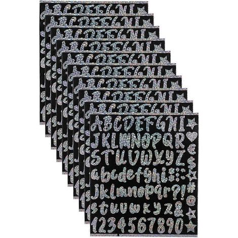 10 Blatt Stanley-Cup Buchstabenaufkleber, buntes Glitzeralphabet (1/5)