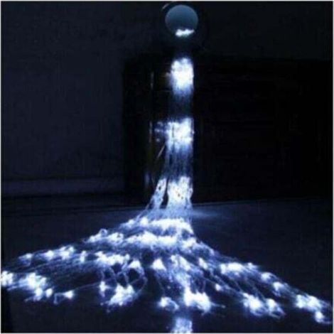 Guirlandes lumineuses Cascade LED Débit D'eau Effet De Neige Rideau Fée Suspendue Scintillant Débit D'eau Lumière pour Lampe Décor (3 × 2m,240leds,Blanc Froid) (1/4)