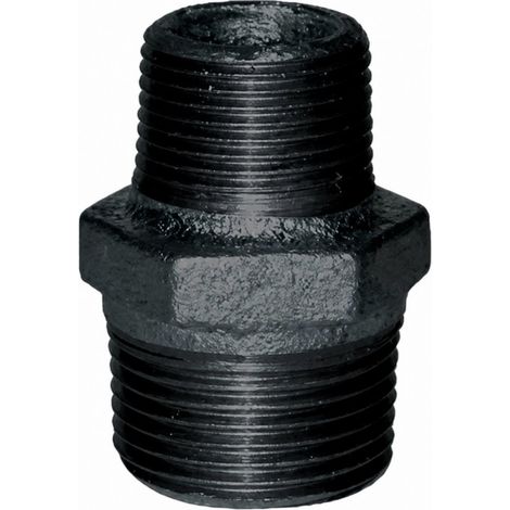Reduzierter Nippel 33x42 / 26x34, doppeltes Außengewinde schwarz