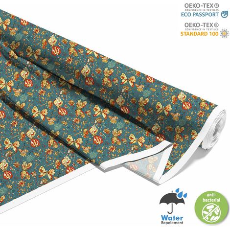 TESSUTI DECORATIVI PER ESTERNI OXFORD - Motivo astratto fiori e farfalle I DX400 (1/5)