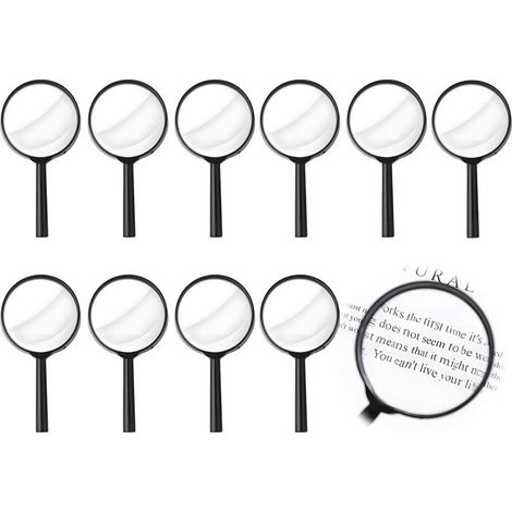 Loupe Enfant 10pcs, Mini Loupes 6cm Diamètre, Loupe pour Lire Plastique pour Découvrir Insectes Plantes Nature, Aides Pédagogiques Idéal pour Jeux de Détective Fêtes d'enfants Jeux de Plein Air (1/5)