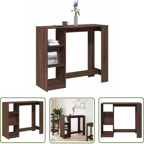 vidaXL Bartisch mit Regal Braun Eiche 124x46x103,5 cm Holzwerkstoff (1/5)