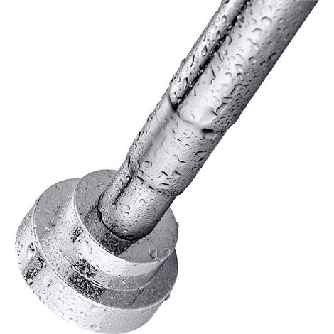 Asta per tenda da doccia, in acciaio inossidabile, senza bisogno di forare, antiruggine, antiscivolo, estensibile e telescopica per armadio, bagno, finestre o porte (155-260 cm) (1/5)