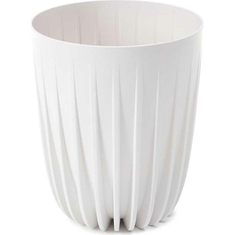 Weißer, entfärbter ECO-Recycling-Blumentopf (1/5)