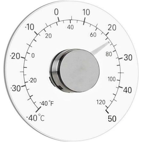 Indoor/Outdoor Window Thermometer, No Batteries Required, Transparent Dial, Weather Thermometer, Accurate Readings for Home, Office, Patio (1/5)