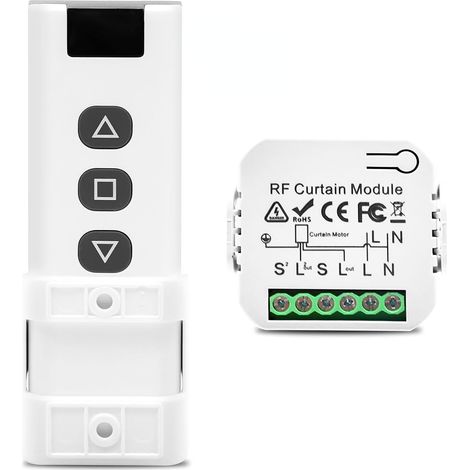 Kit de rénovation de commande radio pour volets roulants, interrupteur volets roulants avec télécommande RF, module pour volets électriques sans fil, interrupteur radio électrique pour volets (1/5)