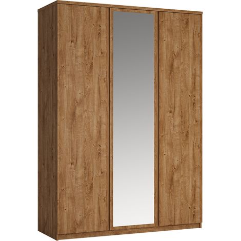 Kleiderschrank 3-türig in Eiche Nb. FORTALEZA-129, B/H/T ca. 155,3/220/58 cm (1/3)