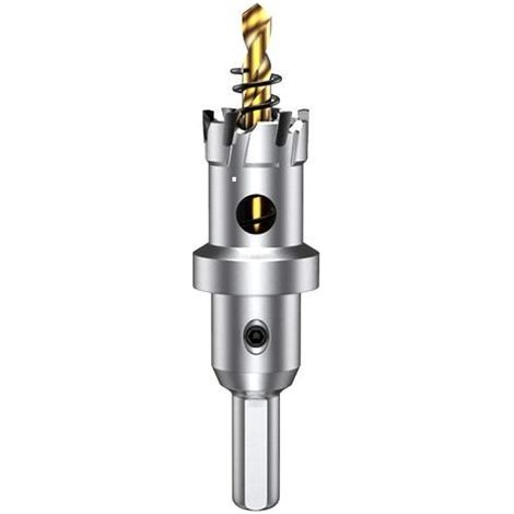 22mm Scie à Cloche en carbure de tungstène, TCT Foret de scie trépan avec 1 forets pilote plaqués titane pour acier inoxydable, feuille, métal… (1/5)