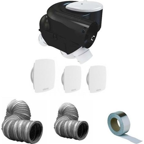 Komplettset VMC Simple Flux 3 Lüftungsöffnungen Autocosy Plus Gitter und Aluminiumband - Atlantic