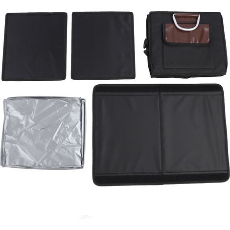 Organisateur de coffre de voiture pliable, tissu Oxford imperméable, rangement multi-compartiments avec couvercle bande réfléchissante 72L (1/4)