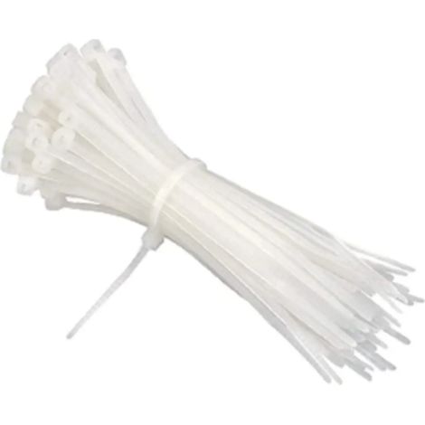 Fascette elettricista nylon 4,8x200mm Bianco 100pz