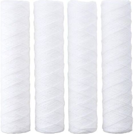 Lot de 4 cartouches filtrantes interchangeables de 10 pouces compatibles avec tous les systèmes d’osmose inverse