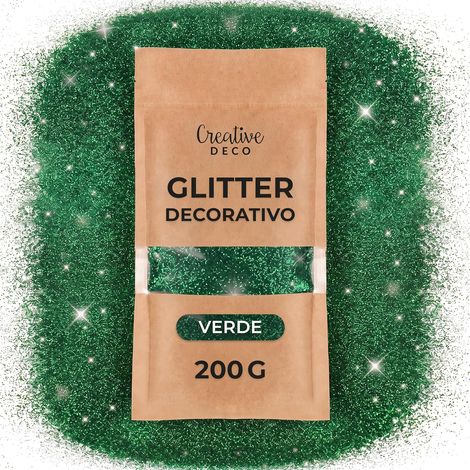 Glitter Olografico in Polvere 200 g Grana Fine 0,2 mm Verde (1/5)