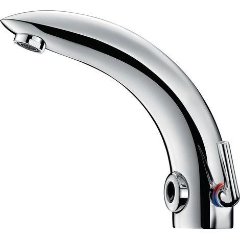 Delabie – Mitigeur de lavabo automatique TEMPOMATIC MIX 2 sur vasque – Détecteur de présence infrarouge – Économie d'eau jusqu'à 85% – 494000 (1/6)