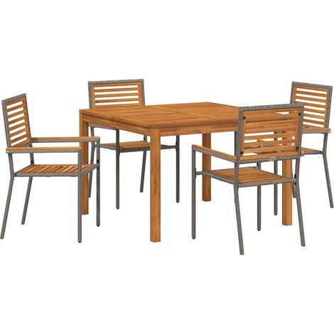 Maison Exclusive - Set da Pranzo per Giardino 5 pcs Grigio