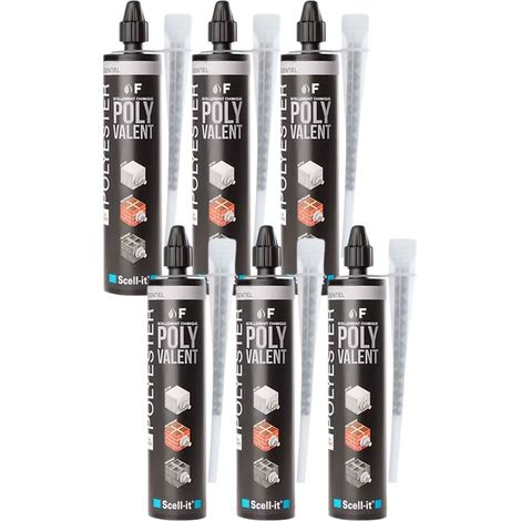 Lot de 6 scellement chimique 300 ml ton pierre F300 Scell it