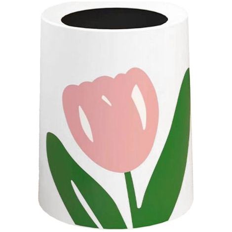 Poubelle “tulipe” ronde – Petite taille – Design décoratif moderne pour salle de bain, chambre ou bureau (1/5)