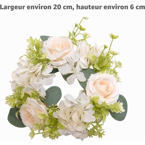 Artificial Candle Wreaths Hydrangeas for Pillars Christmas Wedding Table Decoration at Home Party White (1/4)