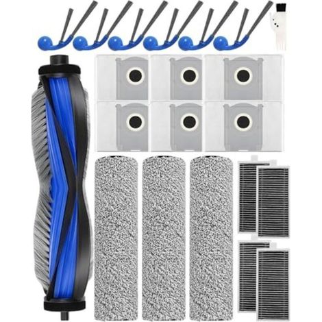 Kit de repuesto de 21 piezas compatible con la aspiradora Ecovacs Deebot T80 Omni-1: cepillo principal, 3 cepillos giratorios, 4 filtros, 6 bolsas para polvo, 6 cepillos laterales y 1 cepillo de limpi (1/5)