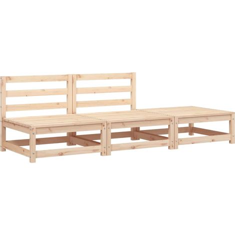 Maison Exclusive - Gartensofa ohne Armlehnen mit Fußhocker Massiv