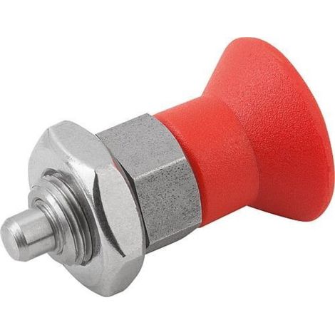 KIPP Arretierbolzen GR.0 D1=M08X1 D=4 Form B ohne Rastnut mit Kontermutter kurz (1/3)