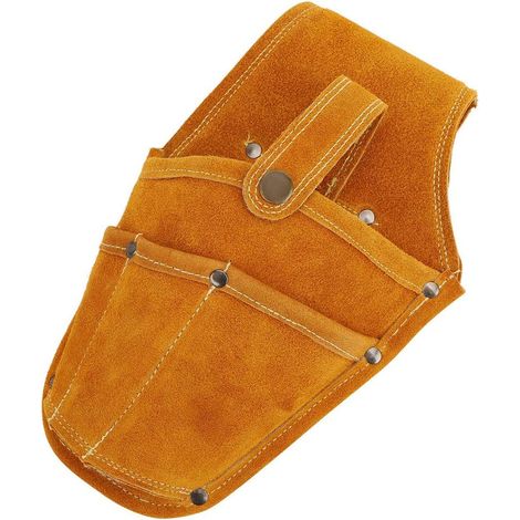 Sacoche banane en cuir de vachette Mingzhe, sac portable pour perceuse électrique pour travaux de construction et d'entretien (1/5)