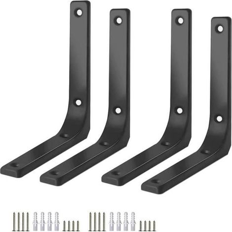 Support d'étagère (noir) - Non spécifié - 4 pièces - Métal - Noir - 150 mm x 125 mm