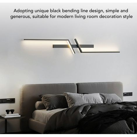Luminaire mural LED avec 3 températures de couleur - Noir - 100cm - Lampe d'applique minimaliste pour salon et chambre (1/5)