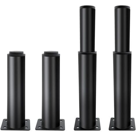 Gambe regolabili per mobili, gambe per armadi, gambe regolabili per cucina come pezzi di ricambio, gambe per armadi con viti, nere/18 cm