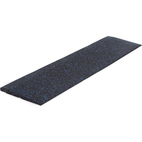 Bordure en caoutchouc pour sol sportif 'FIFTEEN' - 100x25 cm - 20 mm - Bleu / Noir