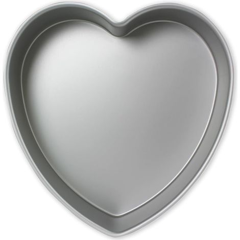 1 Moule à Gâteau Cœur, Aluminium Anodisé 203x51mm, Parois Lisses, Pâtisserie Professionnelle