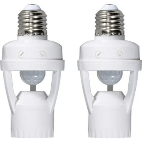 Douille à détecteur de mouvement avec réglage de la durée et de la luminosité, sans câblage, adaptateur pour ampoule à vis E26/E27, activation par le mouvement (1/5)