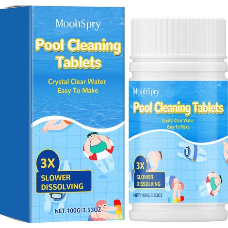 Tablettes de nettoyage pour piscine, éliminateur d'odeurs, tablettes nettoyantes effervescentes multi-usages — 100 g (1/5)