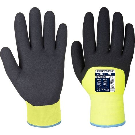 Guanti Da Lavoro Invernali Artic - Sabbiato Nitrile Giallo-Nero 9