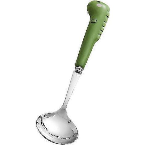 Cuillère-fourchette en acier inoxydable antirouille, résistante aux rayures et à la rouille, motif dinosaure pour enfants, ZEQGreenSpoon (1/5)