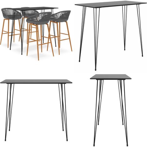 vidaXL 5-tlg. Bar-Set Schwarz und Grau (1/5)
