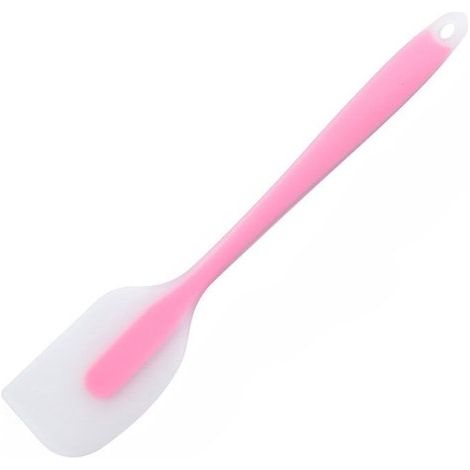 Espátula de silicona (1 unidad), Flexible y duradera, resistente al calor hasta 232 °C, núcleo interior de acero inoxidable, color rosa, 28 cm (1/5)